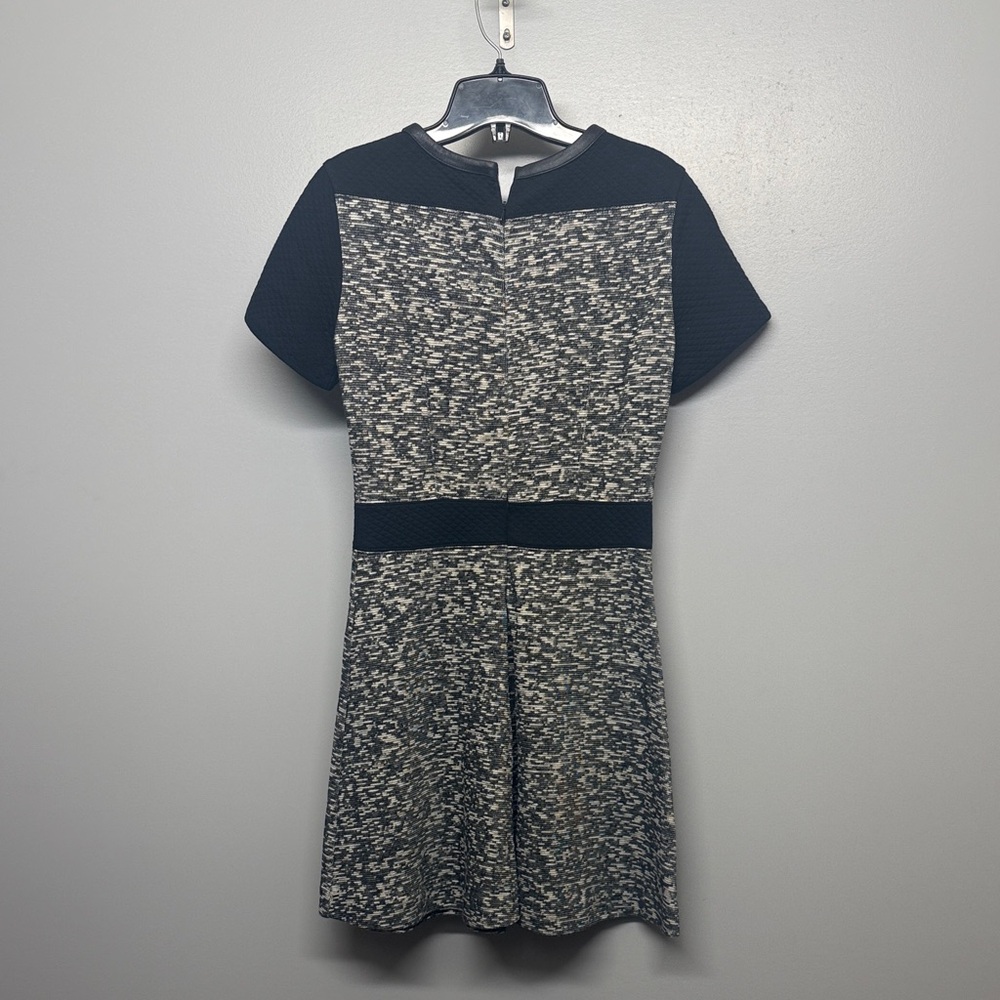 Club Monaco Black and Gray Quilted Fit and Flare Mini Dress SIZE 0 - Picture 6 of 6